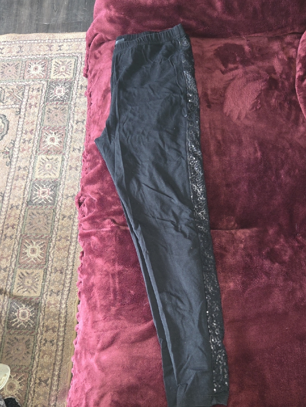 mac & jac Black Jeggings with Sequin Side Panel